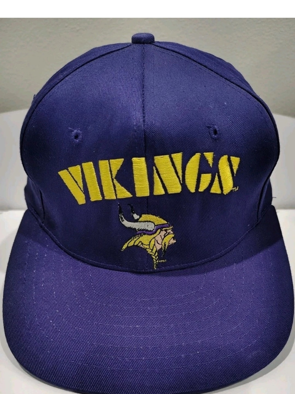 Vintage Minnesota Vikings Hat snapback purple yellow NFL Cap AJD 90s Cap